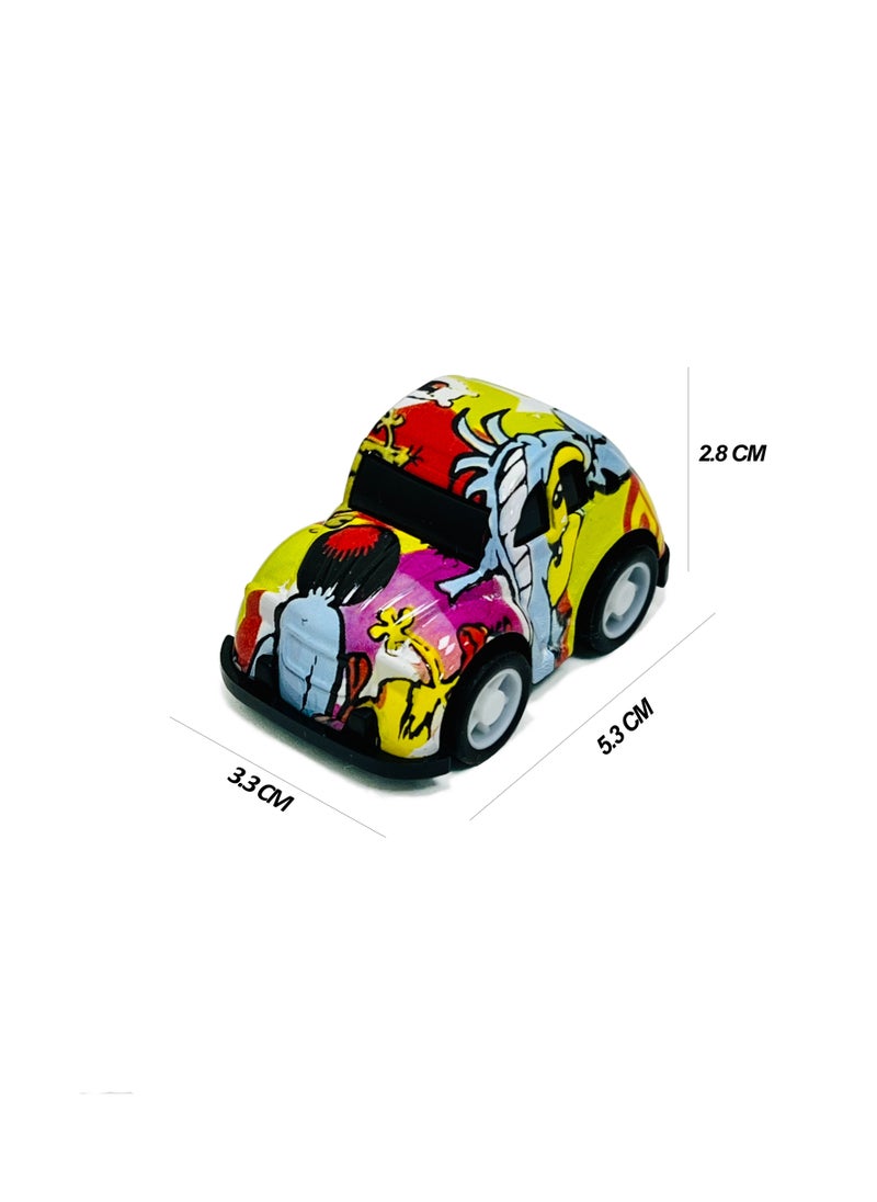 Toyland - 12Pcs Graffiti Alloy Metal Friction Toy Die-cast Push and Go Cars Mini Toy Car Vehicles Set for Kids - Image 1