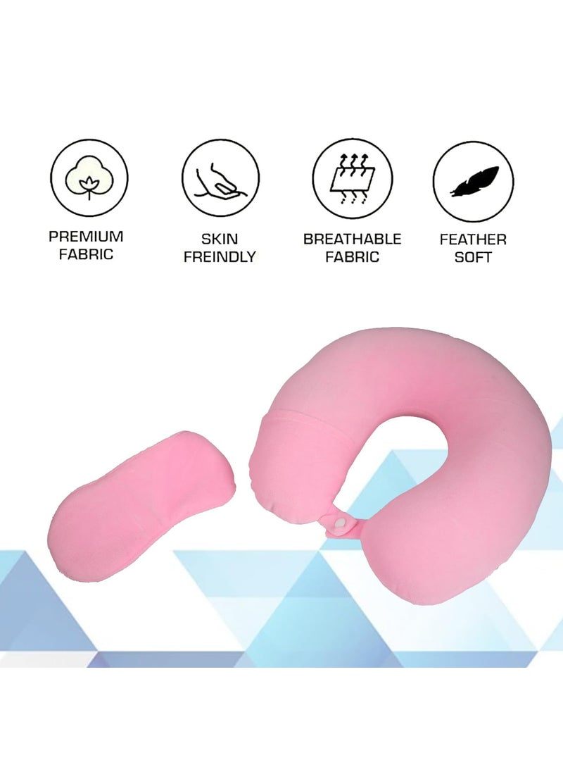 Ashtron Ashtron Travel Neck Pillow and Eye Mask and Earphone Case Travel Essential Pain Relief Support for Car Air Cushions Pillows Pillow for Neck Pain Relief  - Image 2