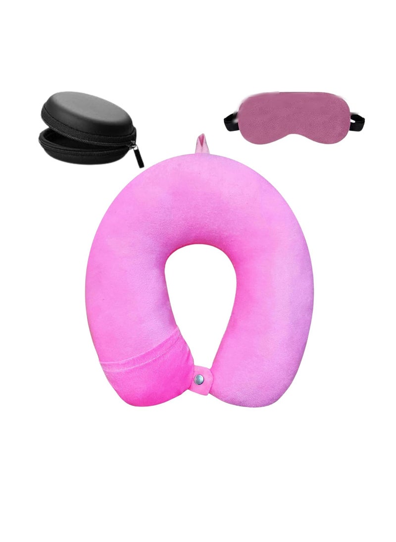 Ashtron Ashtron Travel Neck Pillow and Eye Mask and Earphone Case Travel Essential Pain Relief Support for Car Air Cushions Pillows Pillow for Neck Pain Relief  - Image 1