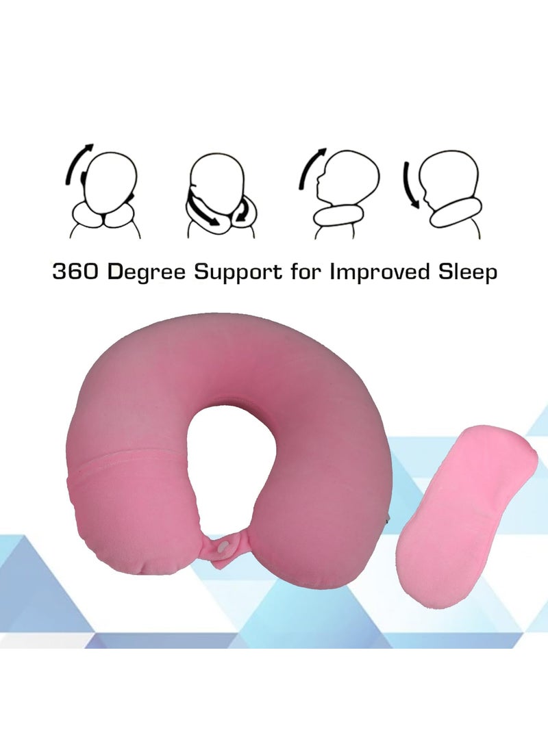 Ashtron Ashtron Travel Neck Pillow and Eye Mask and Earphone Case Travel Essential Pain Relief Support for Car Air Cushions Pillows Pillow for Neck Pain Relief  - Image 5
