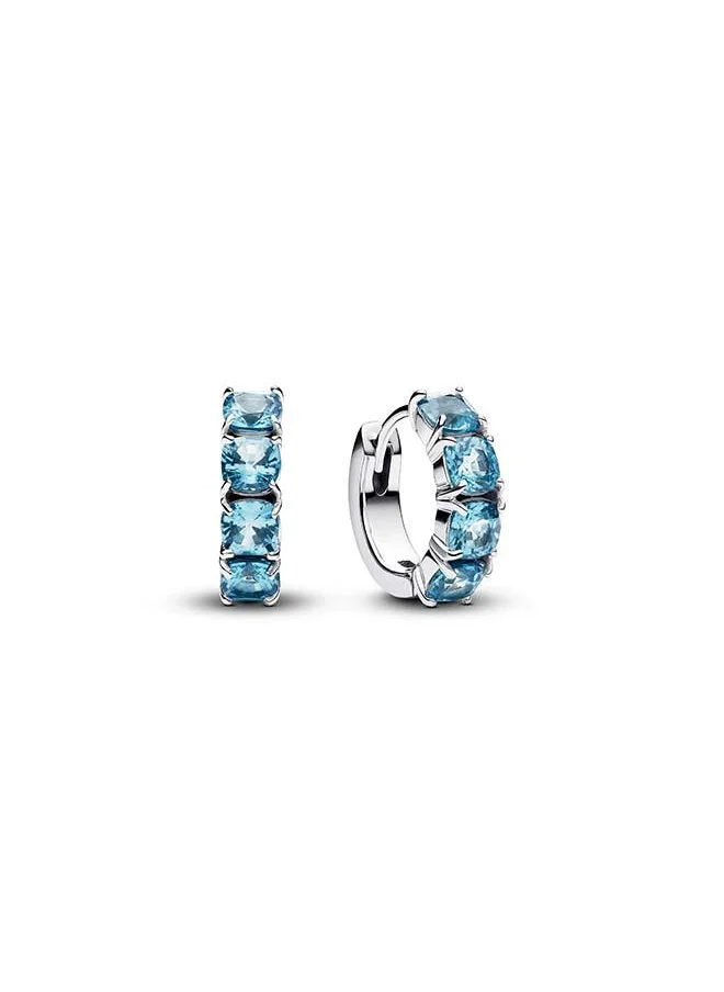 باندورا Light Blue Hoop Earrings