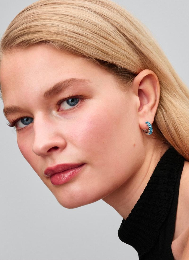 PANDORA Light Blue Hoop Earrings - Image 3