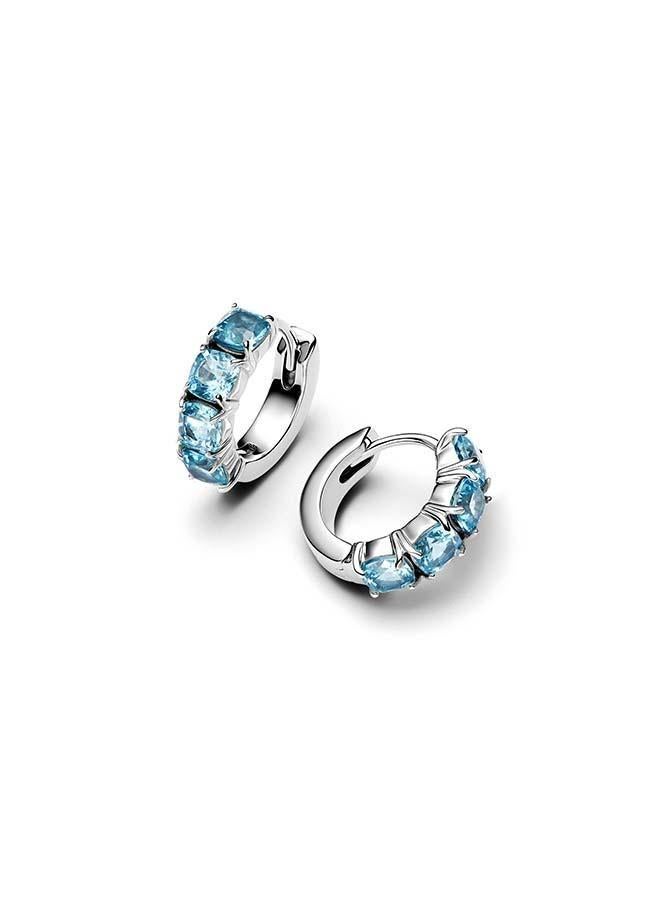 PANDORA Light Blue Hoop Earrings - Image 2
