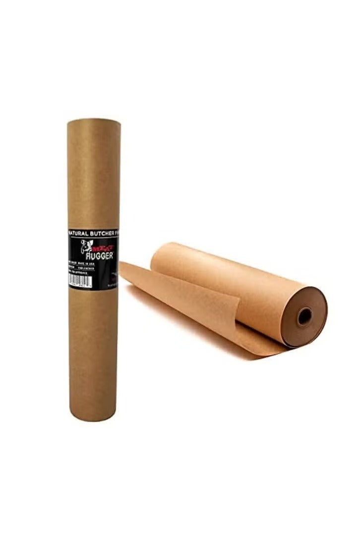 Meat Hugger Natural Butcher Kraft Paper Roll 18 Inch by 175 Feet Leakproof Food Grade Meat Packing and Wrapping Paper Unbleached and Uncoated  - Image 1