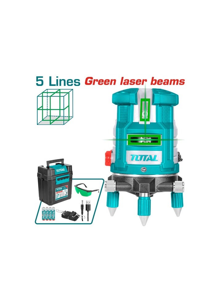 TOTAL Total Self-Leveling Line Laser(Green Laser Beams) 5 Lines- 30M Tll305205