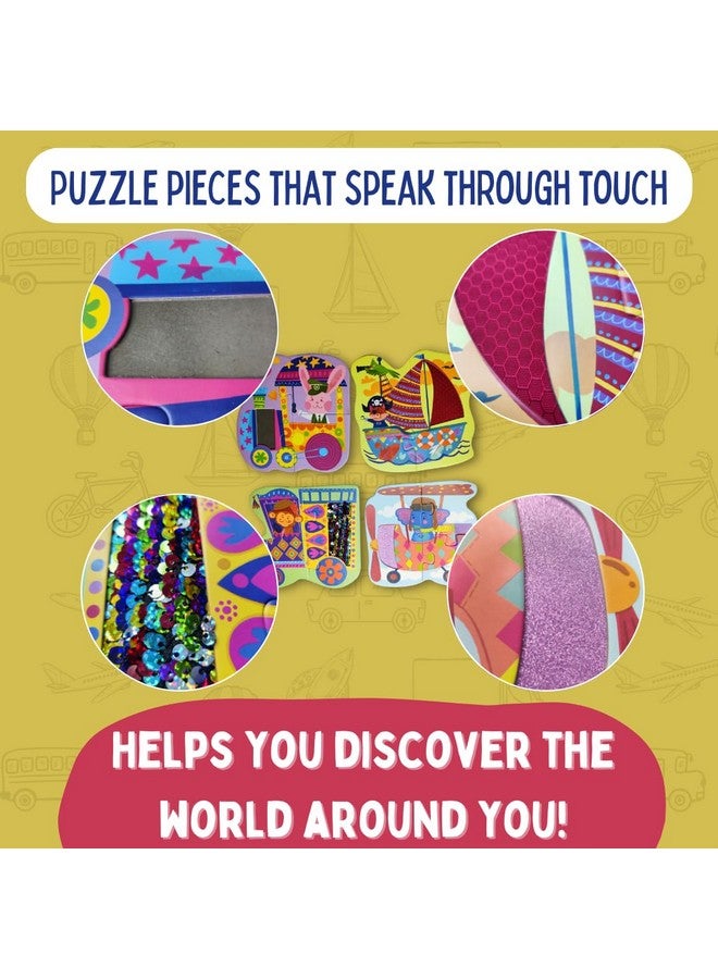 PepPlay My First Touch and Feel Puzzle - Colourful Vehicle, Three Piece Puzzle Learning for Toddlers, Educational Toy for Pre-School and Montessori Kids, Birthday and Return Gift for 1-4 Years Old - Image 4