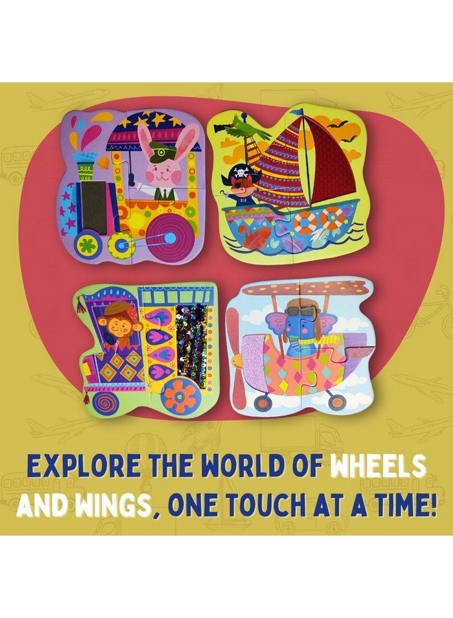 PepPlay My First Touch and Feel Puzzle - Colourful Vehicle, Three Piece Puzzle Learning for Toddlers, Educational Toy for Pre-School and Montessori Kids, Birthday and Return Gift for 1-4 Years Old - Image 3