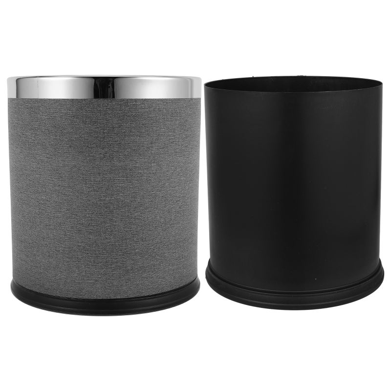 Retro Style Trash Can Bathroom Trash Can Hotel Trash Can KTV Trash Bin Home Round Trash Can Garbage Can Office Kitchen Garbage Can - Image 4