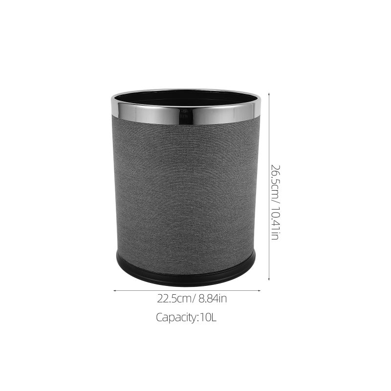 Retro Style Trash Can Bathroom Trash Can Hotel Trash Can KTV Trash Bin Home Round Trash Can Garbage Can Office Kitchen Garbage Can - Image 3