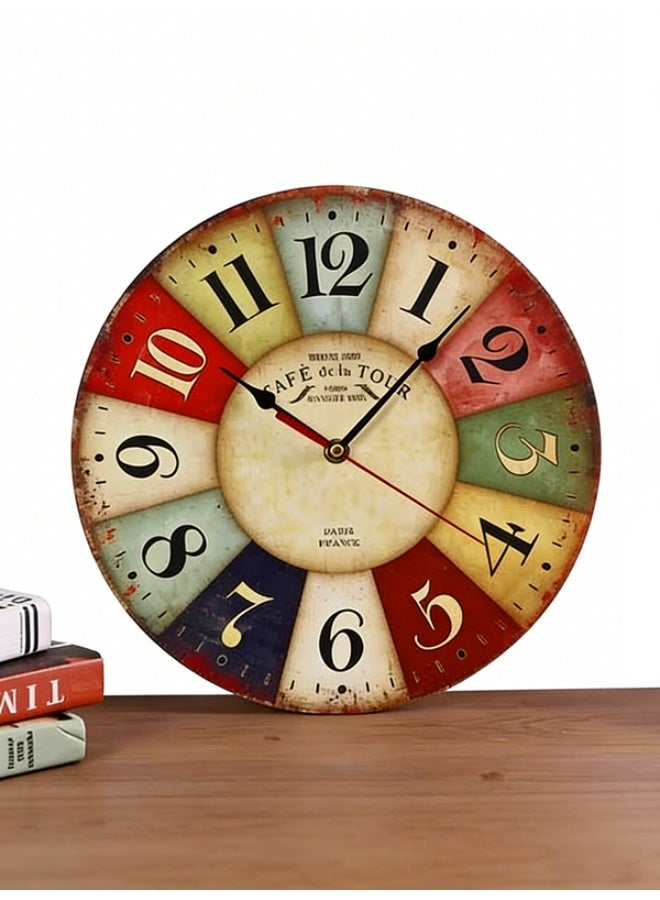 Creative wooden wall clock 30 cm MDF density board wall clock silent quartz clock living room wall clock
