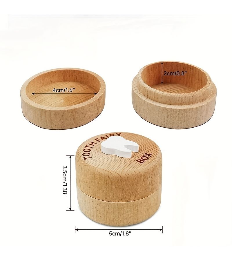 A Wooden Tooth Fairy Box For Storing Teeth Keepsake Memory Box Memento For Hair And Birth Gift 1pc - Image 2