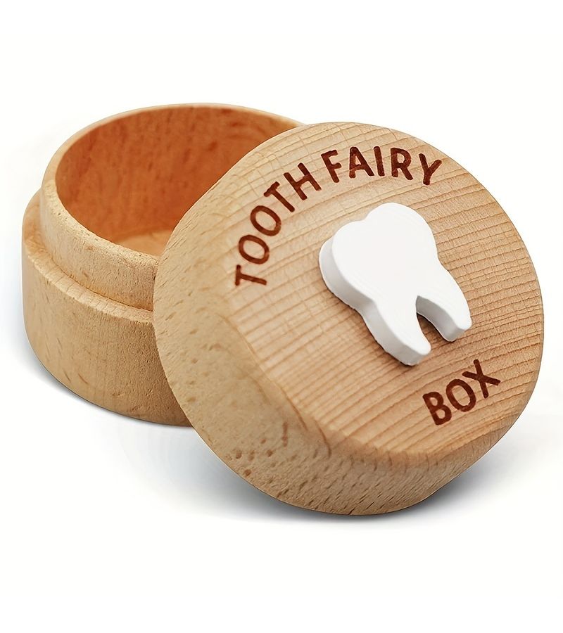A Wooden Tooth Fairy Box For Storing Teeth Keepsake Memory Box Memento For Hair And Birth Gift 1pc - Image 1