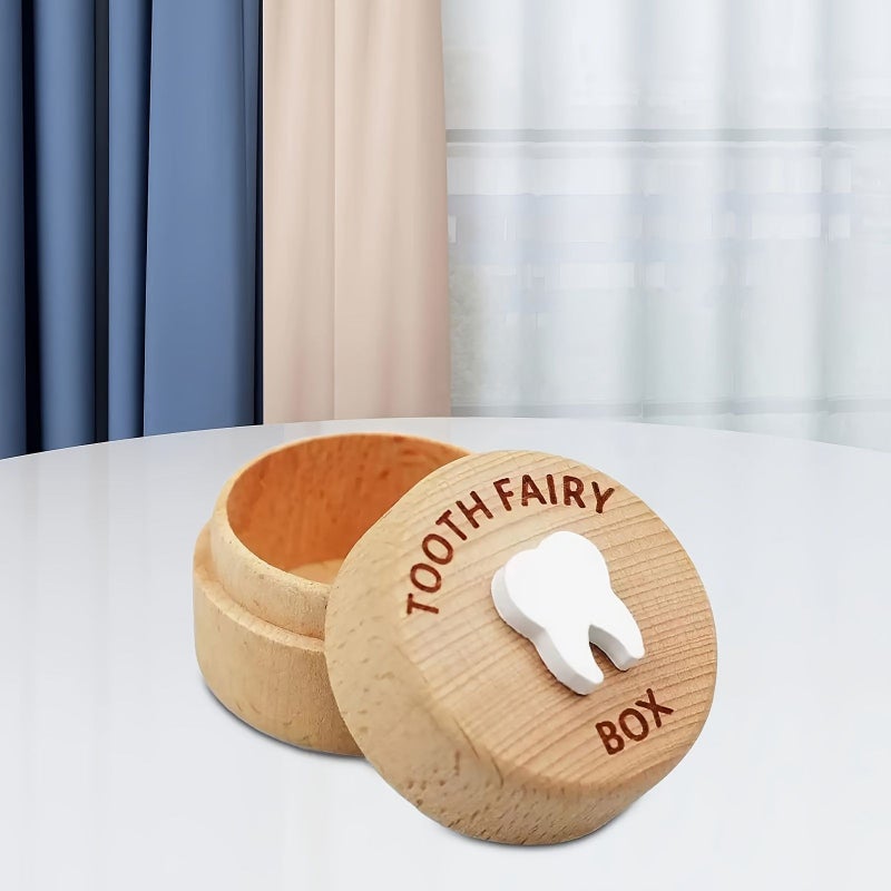 A Wooden Tooth Fairy Box For Storing Teeth Keepsake Memory Box Memento For Hair And Birth Gift 1pc - Image 4