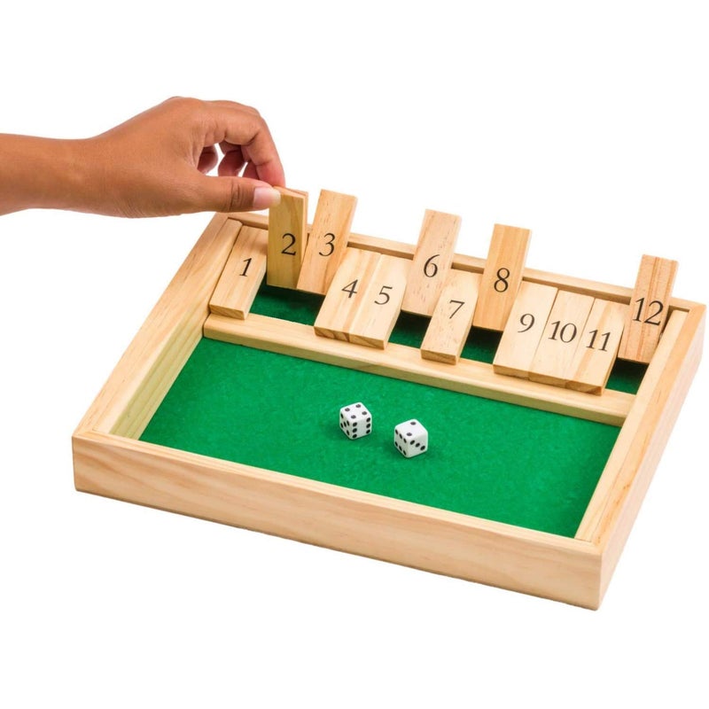 Regal Games Shut The Box Game - Fun Table Math Game with Wooden Board for Adults & Kids - 12 Spots Dice Game with 2+ Player Games - Ideal for Game Night, Travel - (Ages 8+) - Image 3