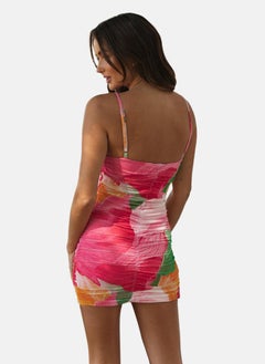 يونيكي Multicolour Sweetheart Neck Floral Print Bodycon Dress  - Image 3