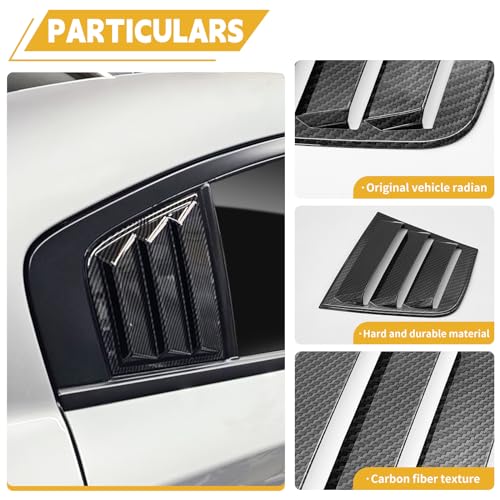 TENGBASE for Dodge Charger 2011-2023 2024 Side Window Shades Cover Blinds, Dodge Charger Window Louver ABS Carbon Fiber (2Pack) - Image 3