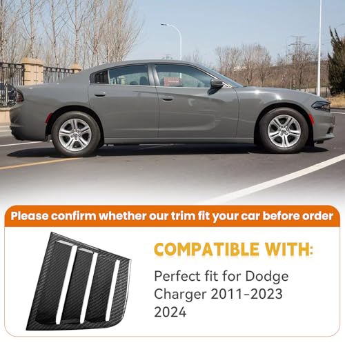 TENGBASE for Dodge Charger 2011-2023 2024 Side Window Shades Cover Blinds, Dodge Charger Window Louver ABS Carbon Fiber (2Pack) - Image 5