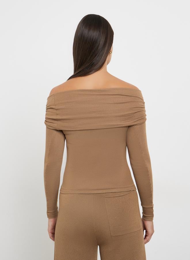ستايلي بلوزة محبوكة بياقة باردو - Image 4