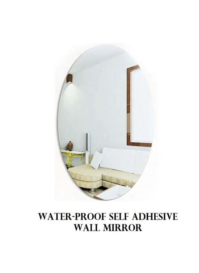 fashionhome 3D Art DIY Home Decorative Oval Shape Acrylic Wall Sticker Mirror for Home Living Room Bedroom 30 x 45 Centimeter  - Image 4