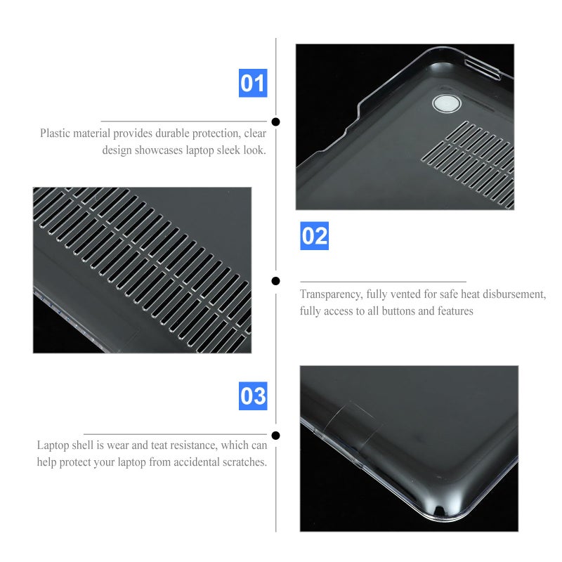 Hard Shell Laptop Case Cover Protective Skin for 15.4 Inch Laptop Pro a1286 Travel Daily Use Black - Image 4