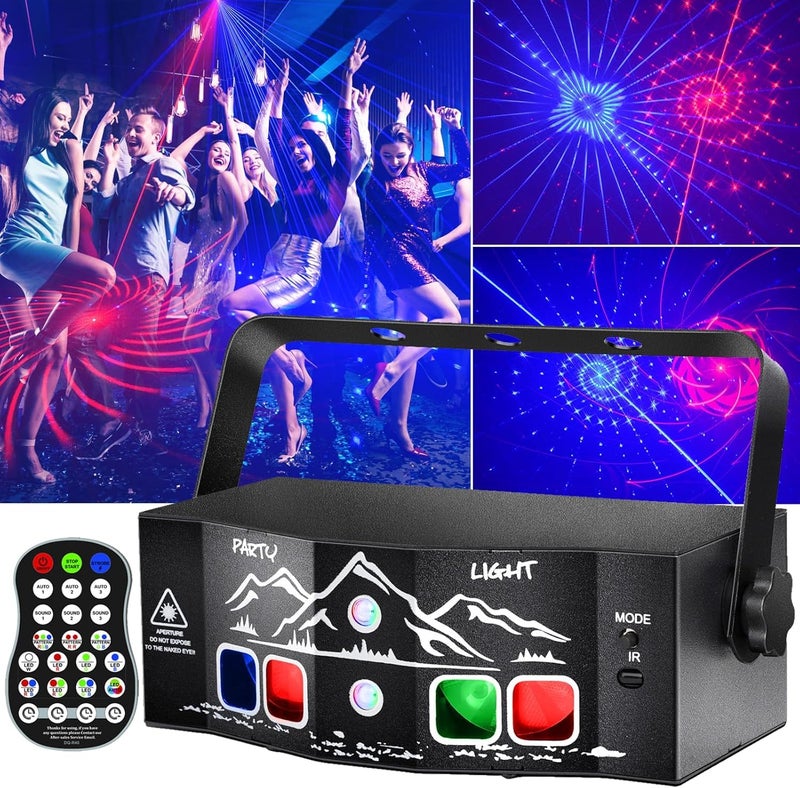 bubusan Laser Light for Party, Sound Activated Strobe Light Halloween - 6 Eyes Laser DJ Lights with Remote Control, Rave Lights Glow Party Supplies Party Lights Dance Floor Lights - Image 1
