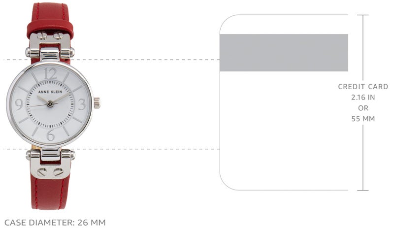 Anne Klein Women's 109443WTRD Silver-Tone White Dial and Red Leather Strap Watch - Image 1