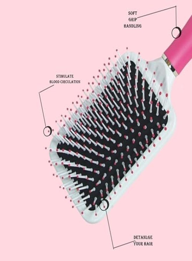 Babila Paddle Hair Brush (with Cleaning Comb) - Image 3