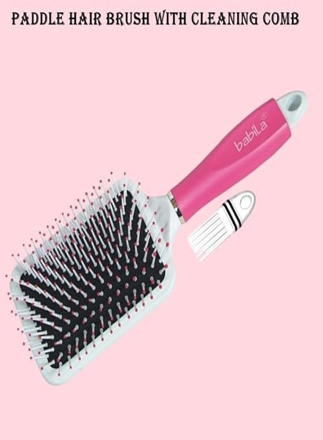 Babila Paddle Hair Brush (with Cleaning Comb) - Image 4