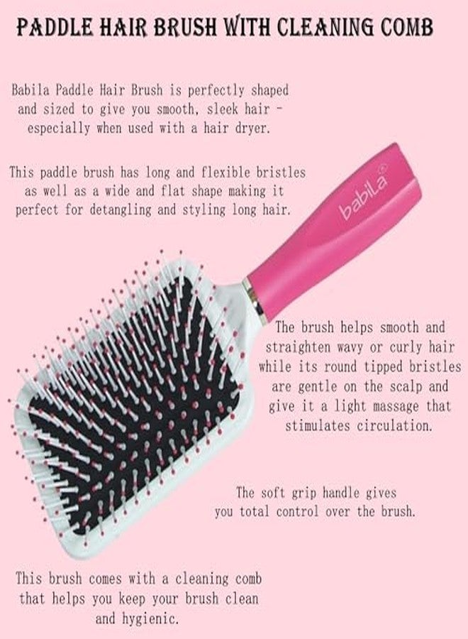 Babila Paddle Hair Brush (with Cleaning Comb) - Image 5