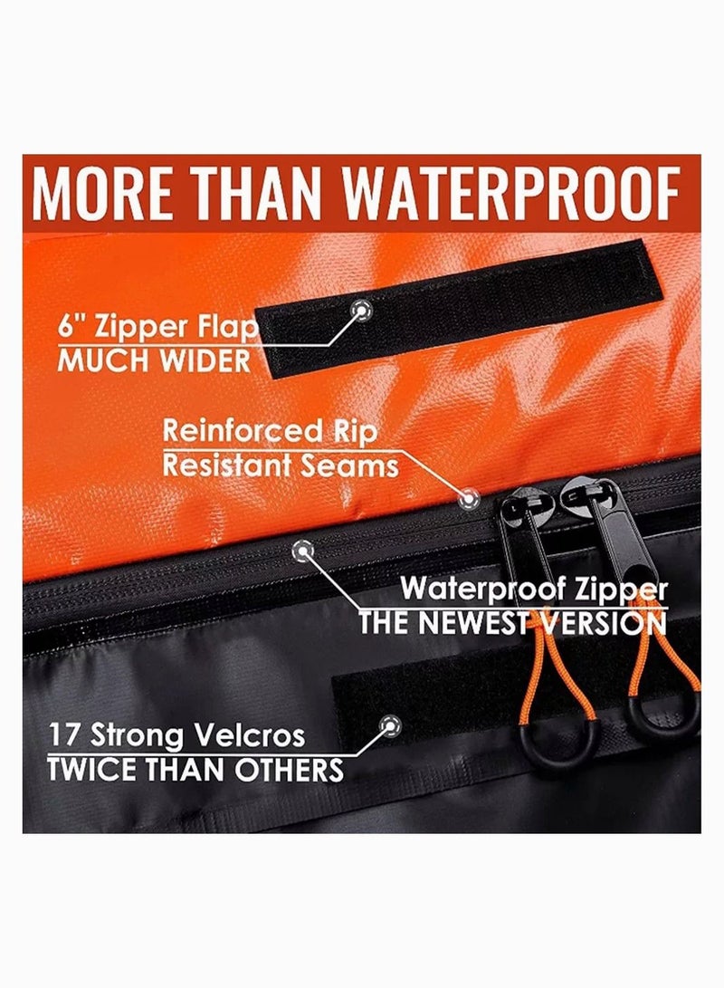 Sharpdo Car Rooftop Cargo Carrier Bag Car Organizer Travel Bag 15 Cubic Feet 52*40*18cm Black Orange - Image 5