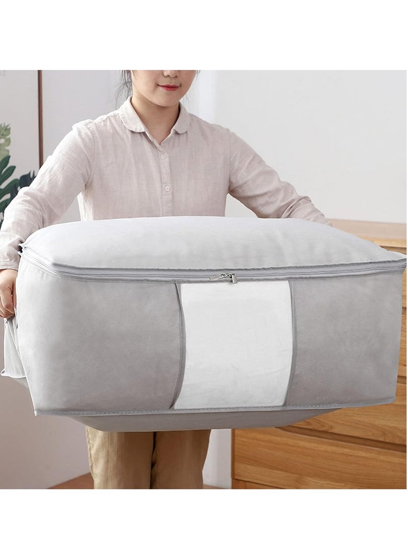 Generic 5 Pack 70x50cm Large Storage Bags, 90L Clothes Storage Organizers Storage Containers Thick Fabric for Blanket Comforter Clothing Bedding  - Image 2