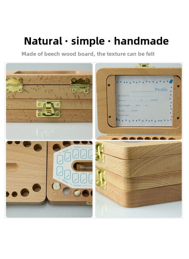 Explosions Teeth House Children Boys And Girls Baby Teeth Box Wooden Photo Frame Teeth Fairy Storage Commemorative Storage Box-Color:Rounded Corner Photo Frame-english  - Image 5