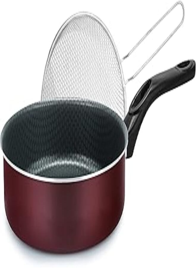 TRUEVAL Trueval frying pan with frying net - dark red 