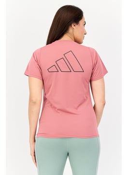 Adidas Women Sportswear Fit Shorts Sleeves Running T-Shirt, Pink Strata  - Image 3