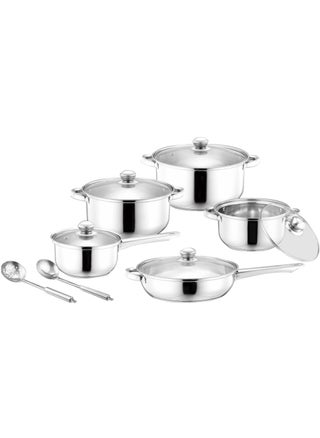 12Pcs Stainless Steel Cookware Set Induction & Gas Stove Friendly Dishwasher Safe Kitchen Cookware Sets with Glass Lid - pzsku/ZEF9D2449CD158AD072EDZ/45/1748256595/3729c8df-f597-47c9-9bc1-a609c112a754