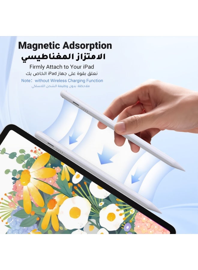 Stylus Pen for iPad with Pencil Case Tilt Sensitivity USB-C Fast Charge LED Power Display Universal Stylus Pencil Compatible with iPad 2018 and Later - Image 3