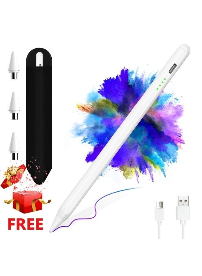 Stylus Pen for iPad with Pencil Case Tilt Sensitivity USB-C Fast Charge LED Power Display Universal Stylus Pencil Compatible with iPad 2018 and Later - Image 1