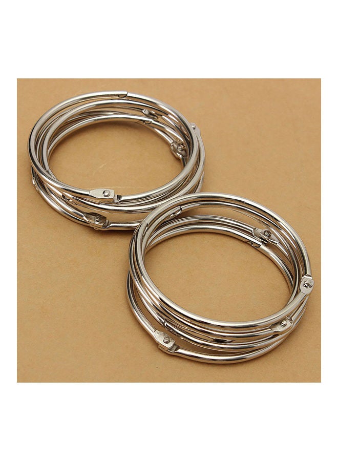 NIBEMINENT 10-Piece Metal Hinged Book Binder Rings silver 20x10x20cm - Image 2