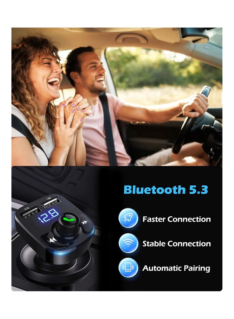 Goolsky Call Car Charger,Wireless Bluetooth FM Transmitter Radio Receiver,Mp3 Audio Music Stereo Adapter,Dual USB Port Charger Compatible for All Smartphones,Samsung Galaxy,LG,HTC,etc. - Image 4