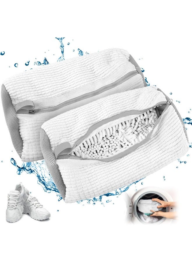 Hihonor Shoe Cleaning Bag, Shoe Washing Bag for Washing Machine and Dryer, Sneaker Washing Bag for 360° Cleaning White Shoes, Reusable, Suitable for Most Shoes and Sizes (White, 2 PCS) - Image 1