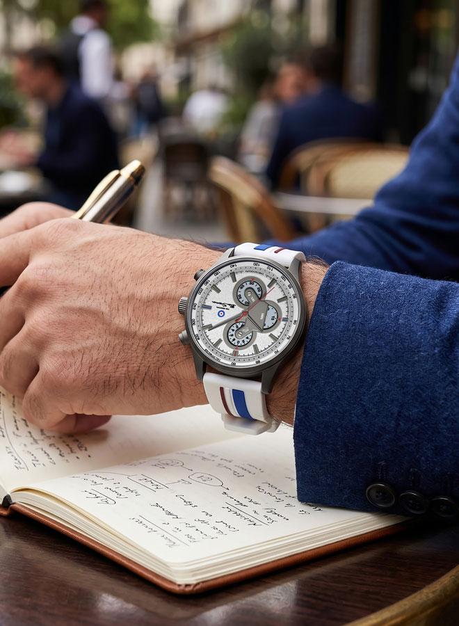 Ben Sherman Brighton White Dial White Silicone Strap Chronograph Watch for Men, 43.5mm - Image 5