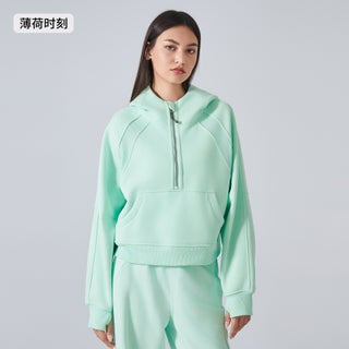 New Plush Warm Hoodie Womens Half-Zip Loose Yoga Sweatshirt Mint moment - pzsku/ZEF9D49D310FD5A643ADAZ/45/1746214189/32172fcb-fe4b-4102-be97-a3cd63873456