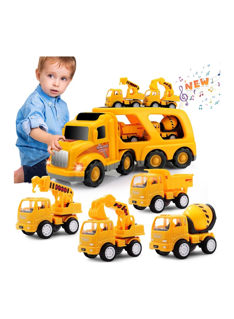 SYOSI 5 in 1 Kids Toys Car for Boys, Toy Trucks for 1 2 3 4 5 6 Year Old Boys Girls | Toddler Toys 5 in 1 Carrier Vehicle Construction Toys for Kids Age 1-2 2-4 3-5 | Birthday Party Boy Gifts for Kids - Image 1