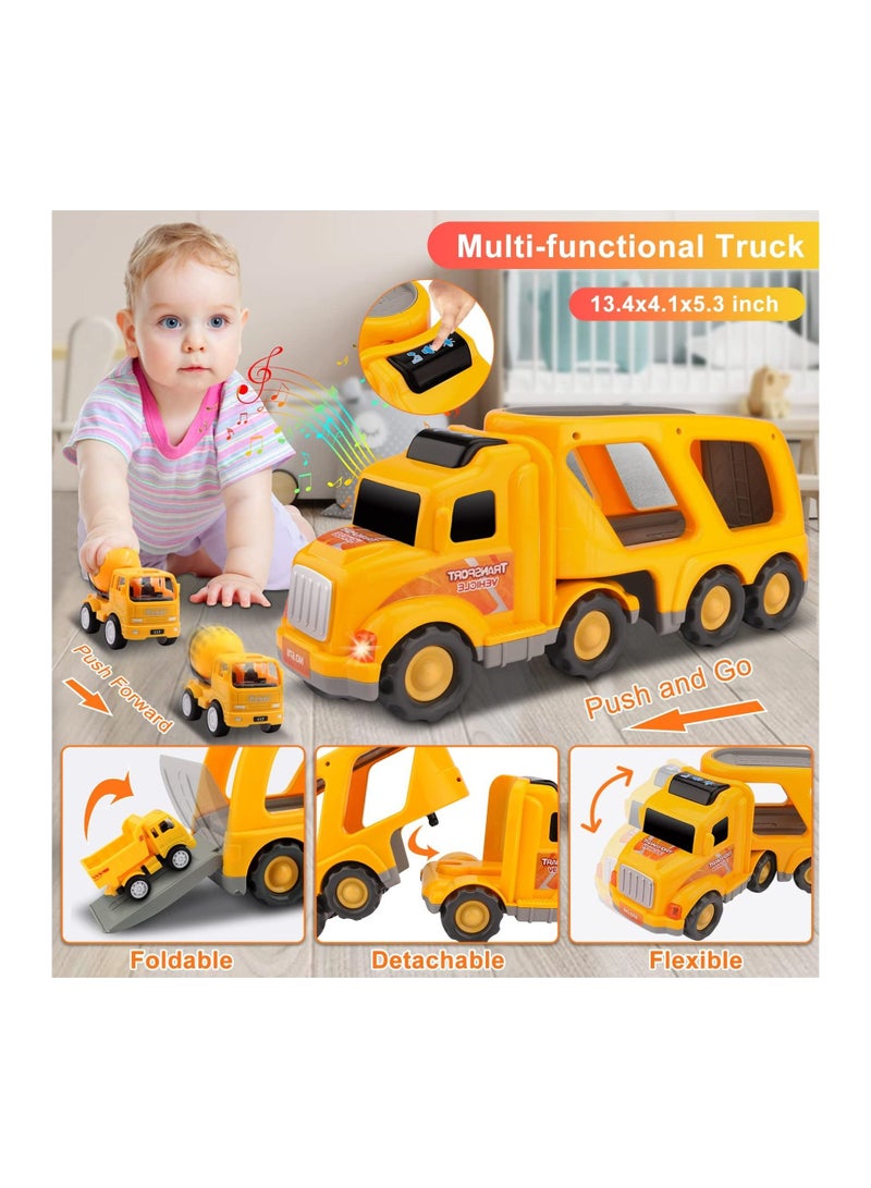 SYOSI 5 in 1 Kids Toys Car for Boys, Toy Trucks for 1 2 3 4 5 6 Year Old Boys Girls | Toddler Toys 5 in 1 Carrier Vehicle Construction Toys for Kids Age 1-2 2-4 3-5 | Birthday Party Boy Gifts for Kids - Image 4