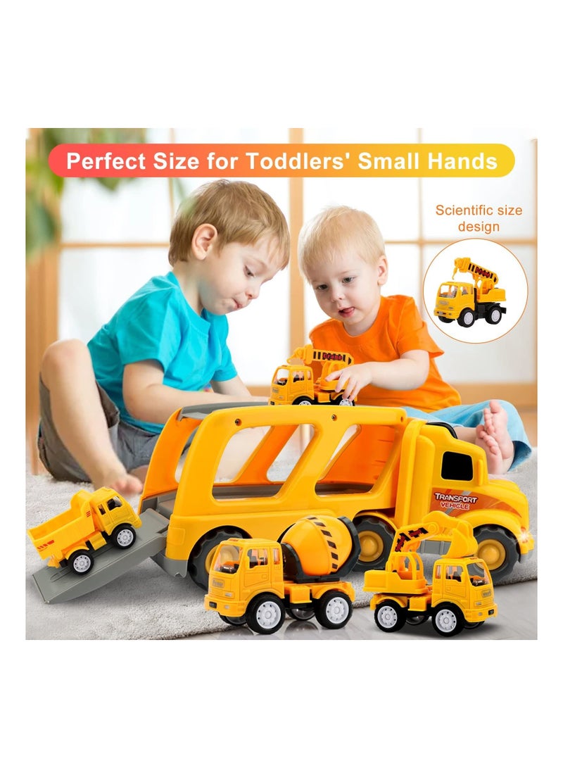 SYOSI 5 in 1 Kids Toys Car for Boys, Toy Trucks for 1 2 3 4 5 6 Year Old Boys Girls | Toddler Toys 5 in 1 Carrier Vehicle Construction Toys for Kids Age 1-2 2-4 3-5 | Birthday Party Boy Gifts for Kids - Image 3
