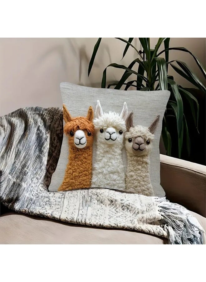 هومستر وسادة طبعة ألبكة قديمة - غلاف وسادة زخرفي بطبعة حيوان لطيف، ديكور منزلي ناعم ومريح - Image 3