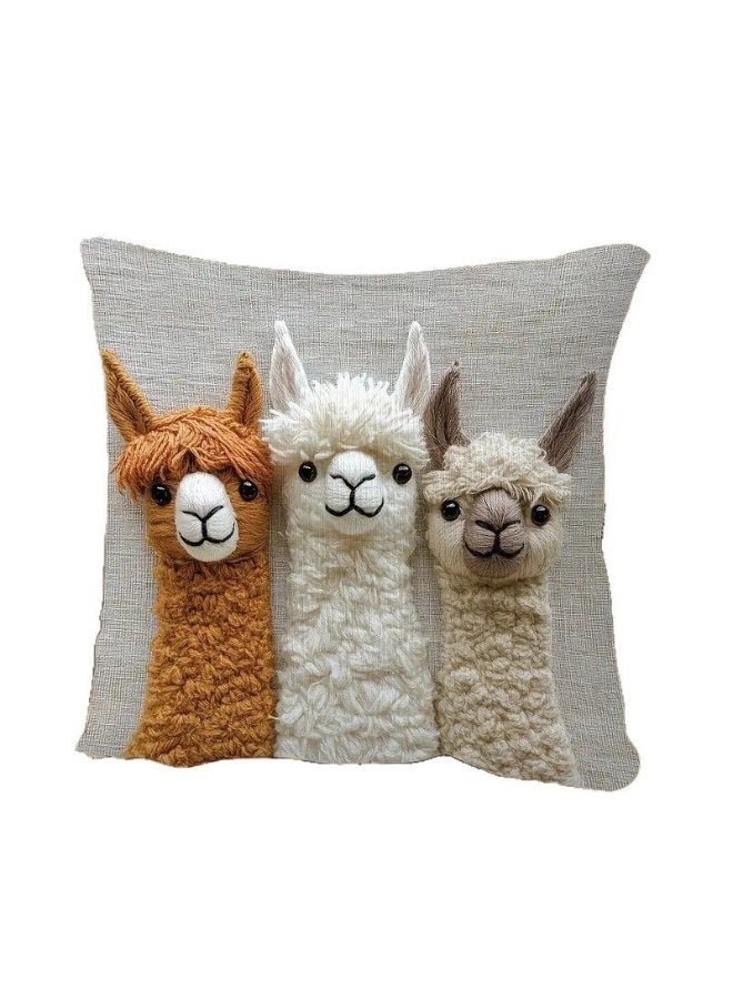 هومستر وسادة طبعة ألبكة قديمة - غلاف وسادة زخرفي بطبعة حيوان لطيف، ديكور منزلي ناعم ومريح - Image 1