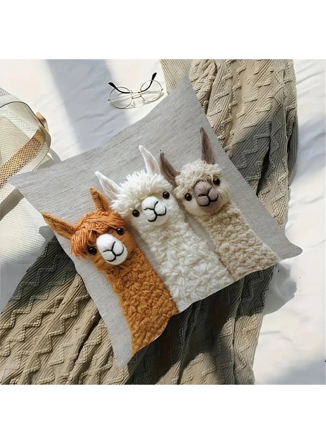 هومستر وسادة طبعة ألبكة قديمة - غلاف وسادة زخرفي بطبعة حيوان لطيف، ديكور منزلي ناعم ومريح - Image 4