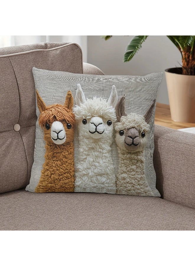 هومستر وسادة طبعة ألبكة قديمة - غلاف وسادة زخرفي بطبعة حيوان لطيف، ديكور منزلي ناعم ومريح - Image 2