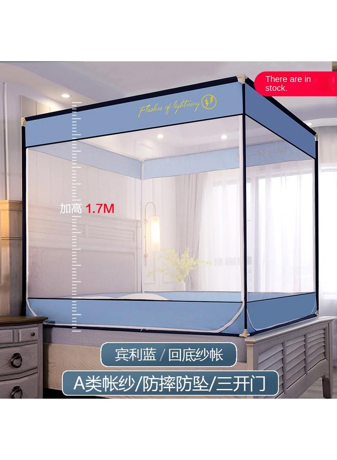 Bluejw 2022 Bed-style Square Top Anti-drop Mosquito Net Wholesale Three-door Zipper Seat Bed Tone Household Children's Anti-drop Text Tone - Image 1